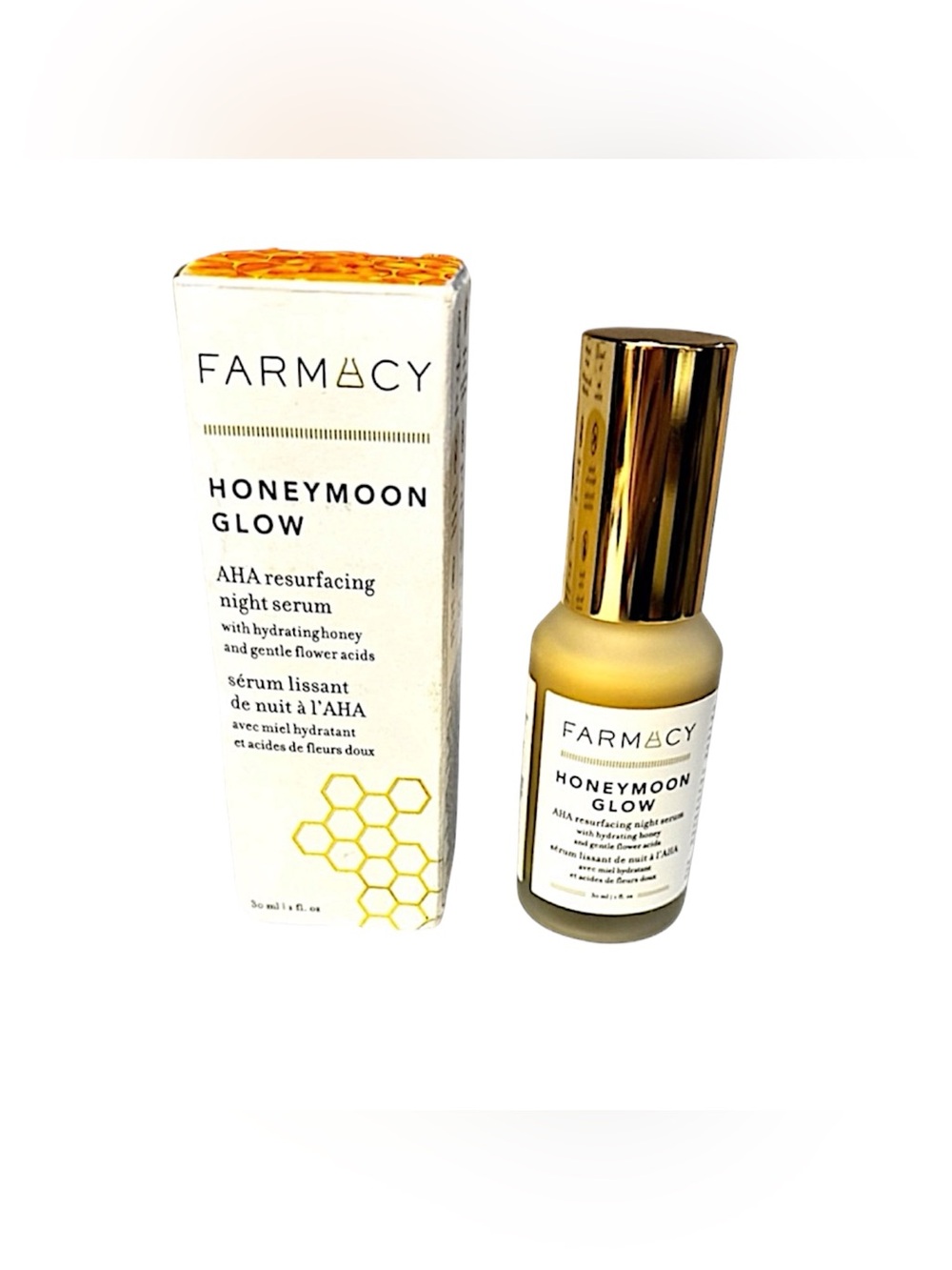 Farmacy Honeymoon Glow AHA Resurfacing Night Serum 1 Fl Oz NIB $60